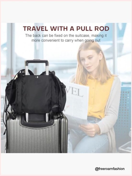 Large Capacity Nylon Tote Backpack with 15 Pockets, Travel Organizer Bag main image 5